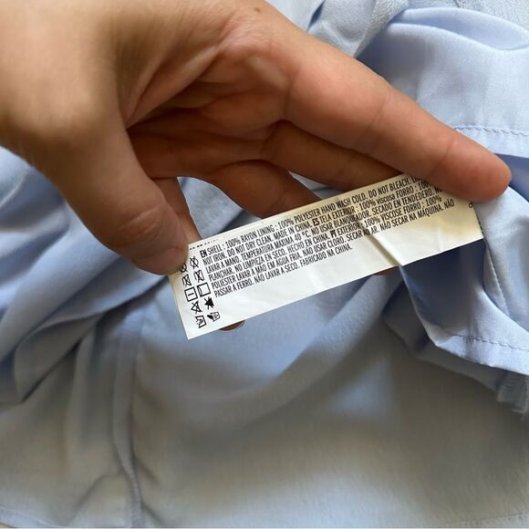 Forever 21 Homecoming Dress Wrap Periwinkle Tie Front Spaghetti Strap Size L - Picture 11 of 11